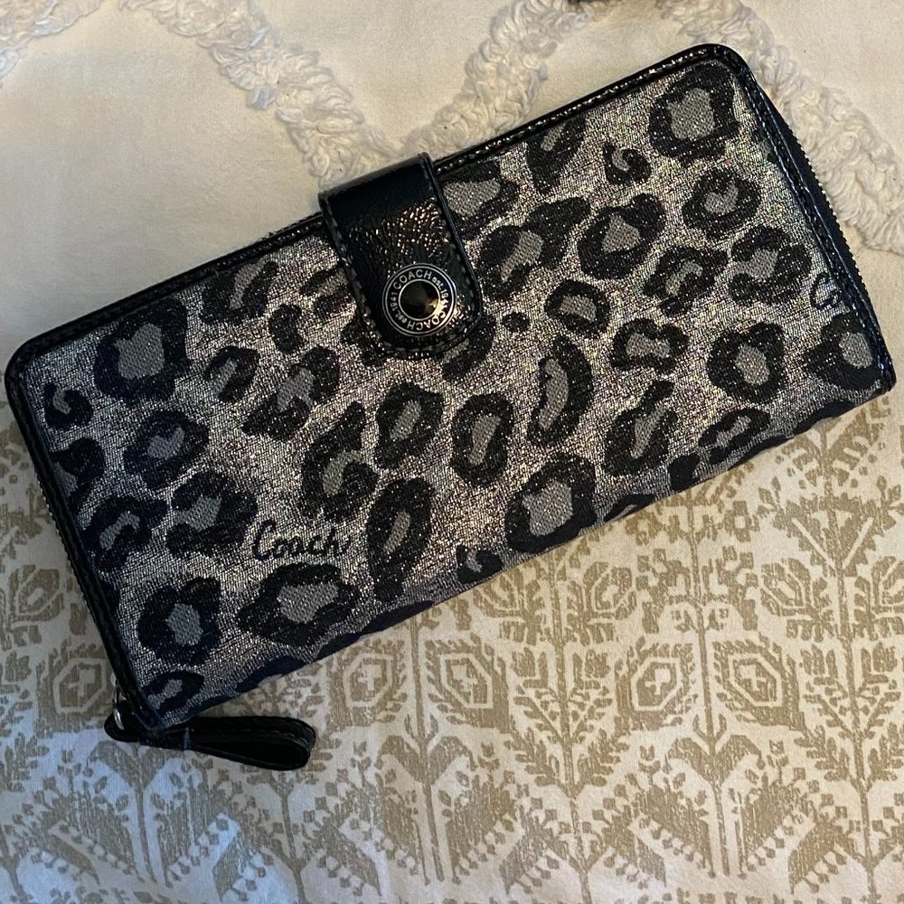 Coach Ocelot Accordion Zip Wallet